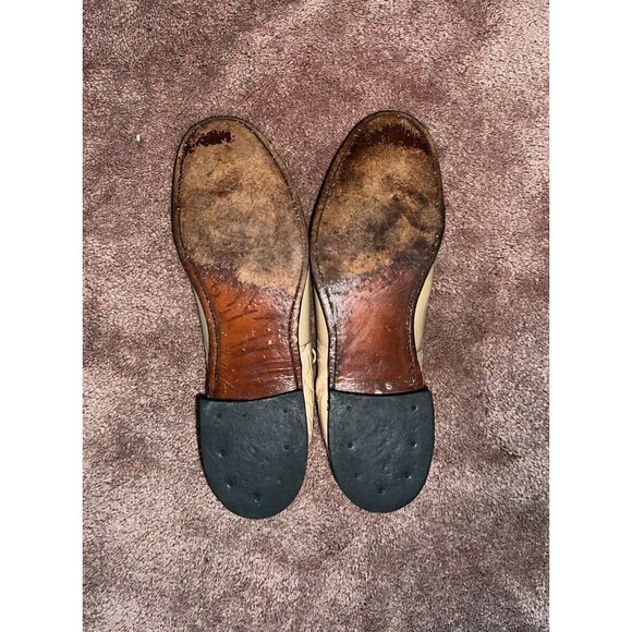 STACY ADAMS Mens Angelo Taupe Leather Oxford Lace Up Dress Shoes Size 10 D - Picture 6 of 7